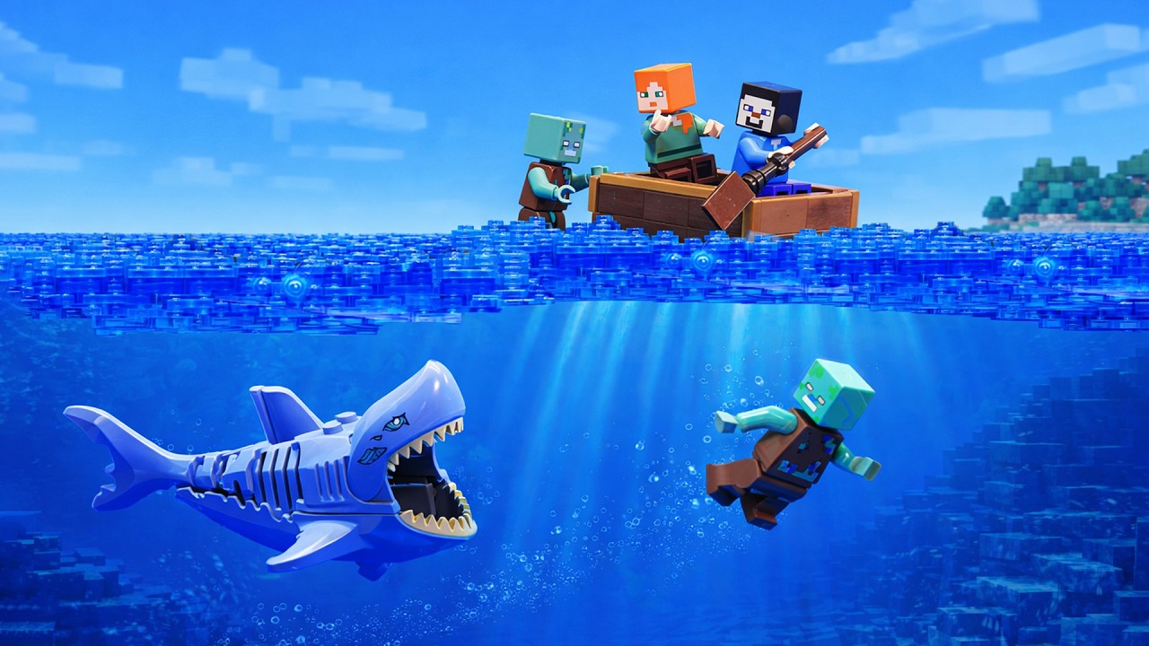 Survial 100 Days on ONLY ONE Raft | Lego Minecraft Animation