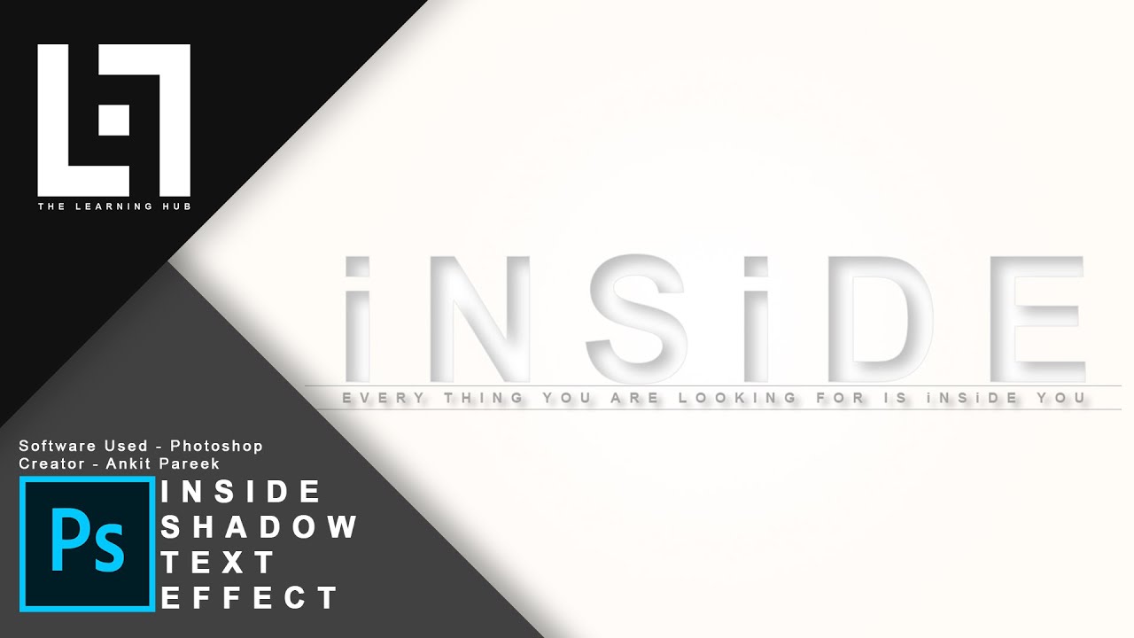 iNSiDE Paper Cutout Shadow Text Effect || Photoshop CC Tutorial || The Learning Hub 2019
