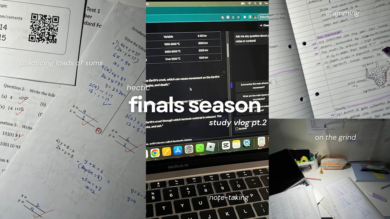 Extremely productive hell week pt.2. 📖: actual exam week, sleep deprived, productive, taking notes