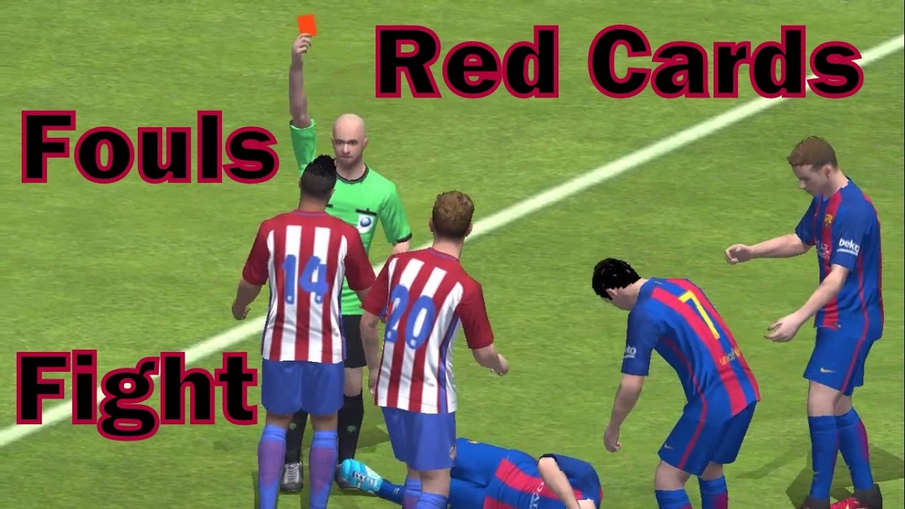PRO EVOLUTION SOCCER 2017(Player's Reactions With Red & Yellow Card / Brutal Tackle / Fouls / Fight)