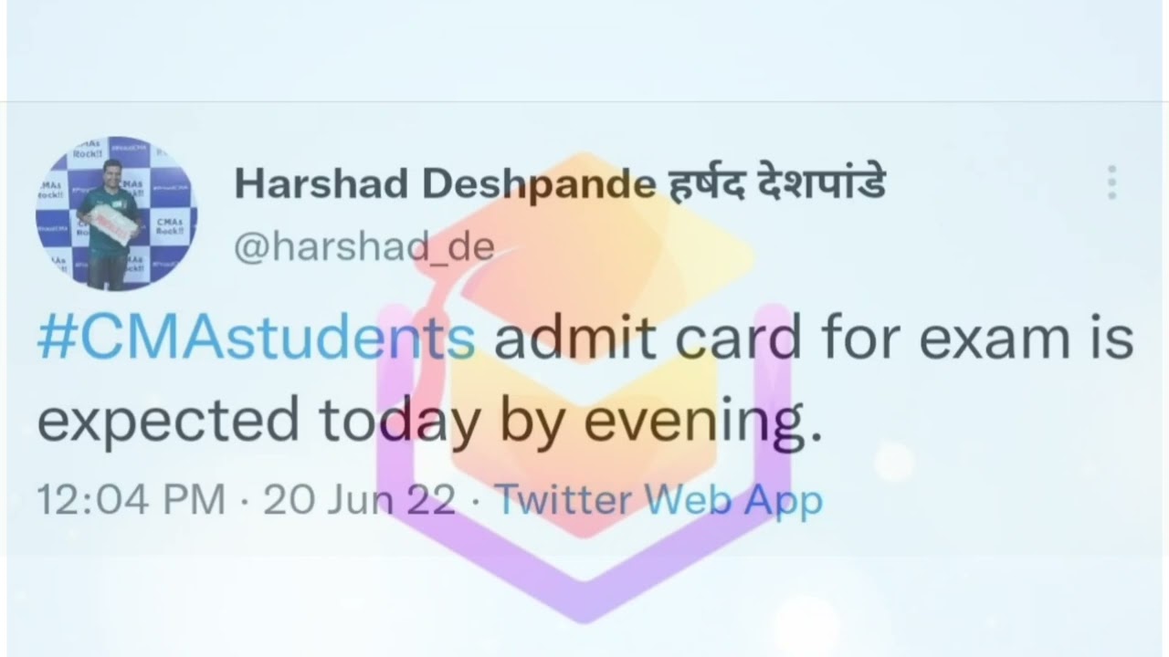 CMA Exam June 2022 ADMIT CARD??