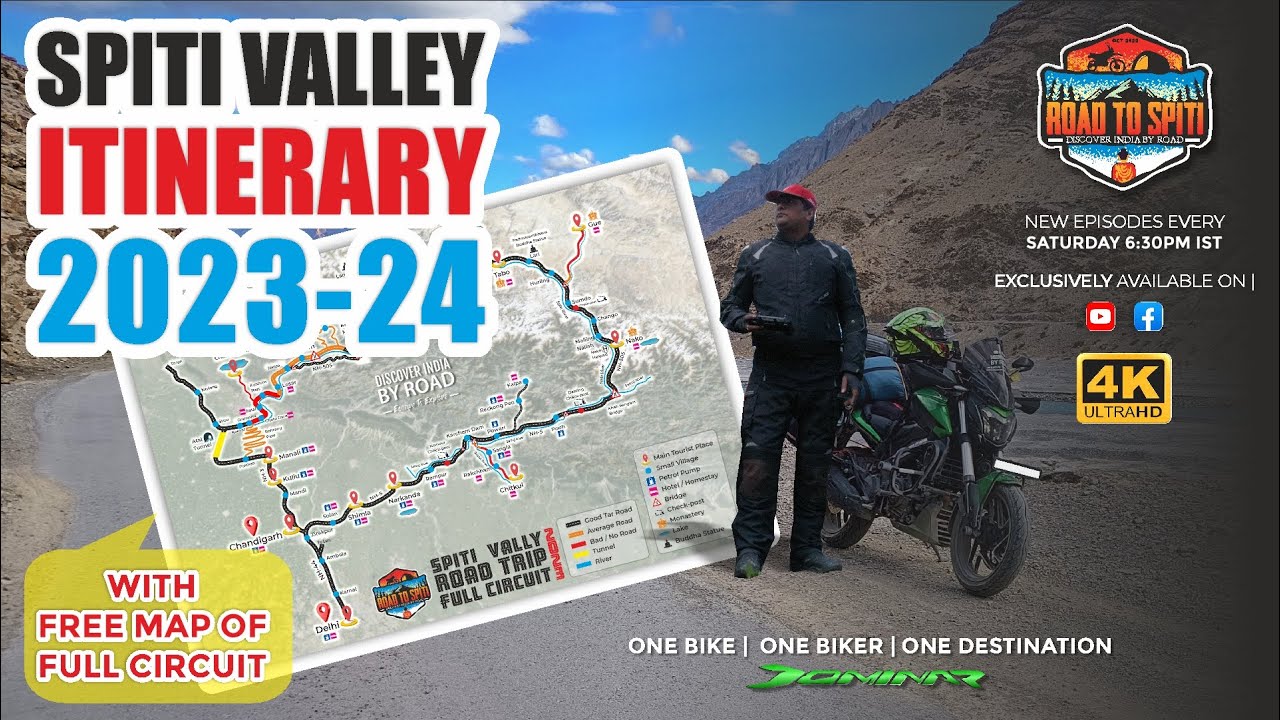 Spiti Valley Itinerary with Map in Hindi | Full in-depth video of my Spiti Ride on Dominar 400