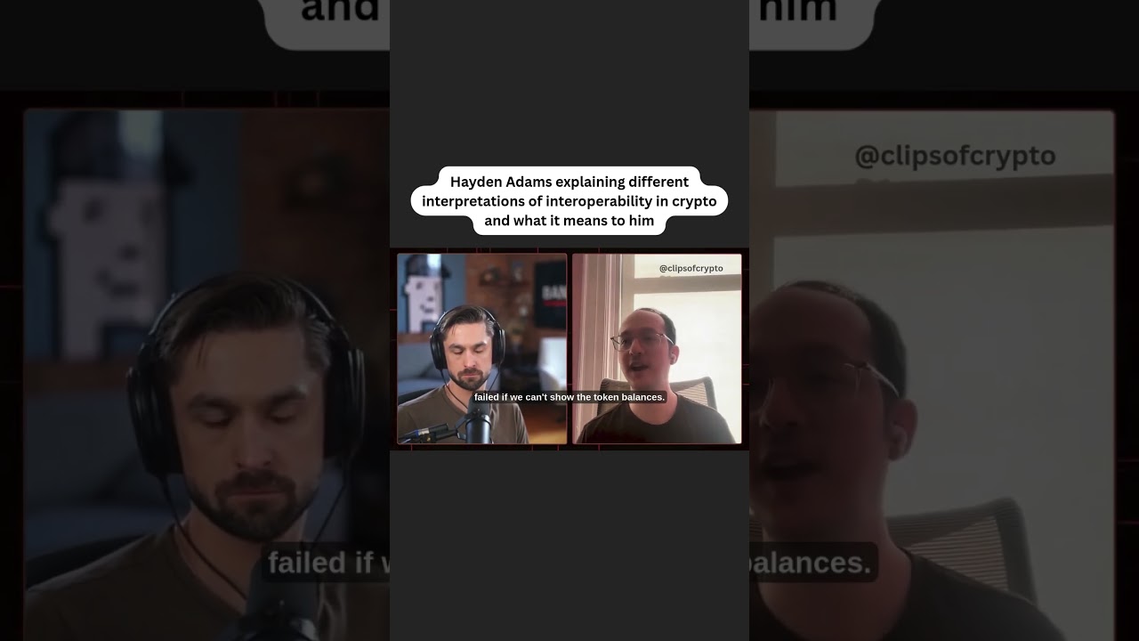 Hayden Adams explaining different interpretations of interops in crypto and what it means to him.
