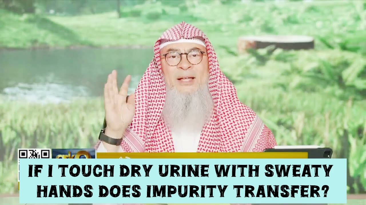If I touch dry urine with sweaty hands Does impurity transfer #islam #islamic #quran assim al hakeem
