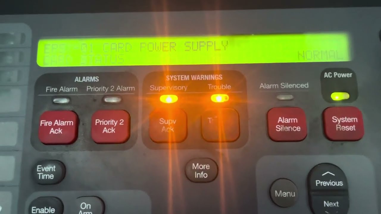 Simplex Fire alarm panel software version and card status checking