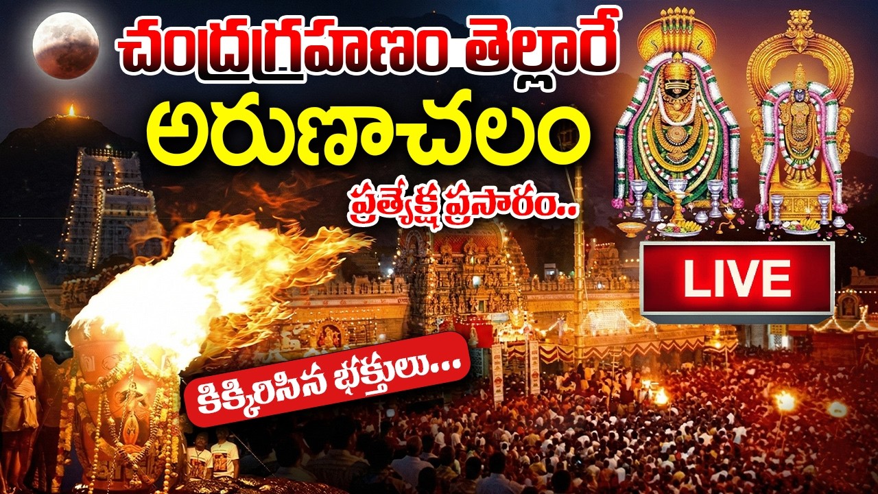 🔴LIVE : చంద్రగ్రహణం తెల్లారే అరుణాచలంలో కిక్కిరిసిన భక్తులు..| Arunachalam Live Darshan Special 2026