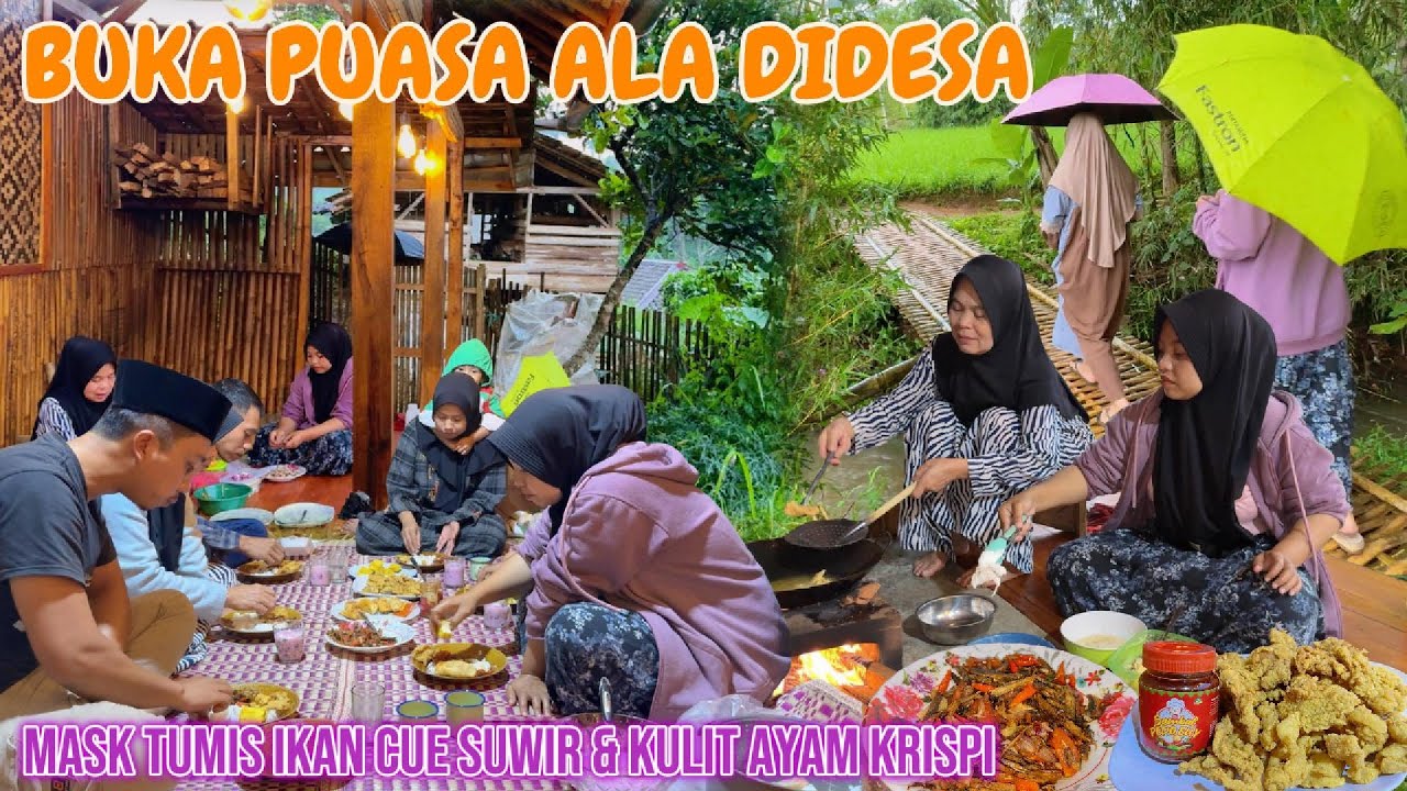 MENU BUKA PUASA DIDESA BIKIN BOROS NASI‼️TUMIS IKAN CUE SUWIR & KULIT AYAM KRISPI, SAMBAL PEDO EUY