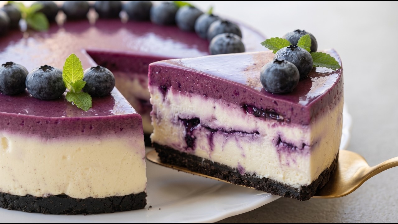 No Oven, No Problem! The Creamiest Blueberry Cheesecake Ever!