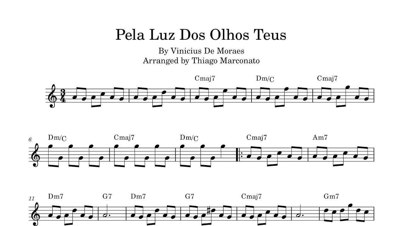 PELA LUZ DOS OLHOS TEUS | Lead sheet