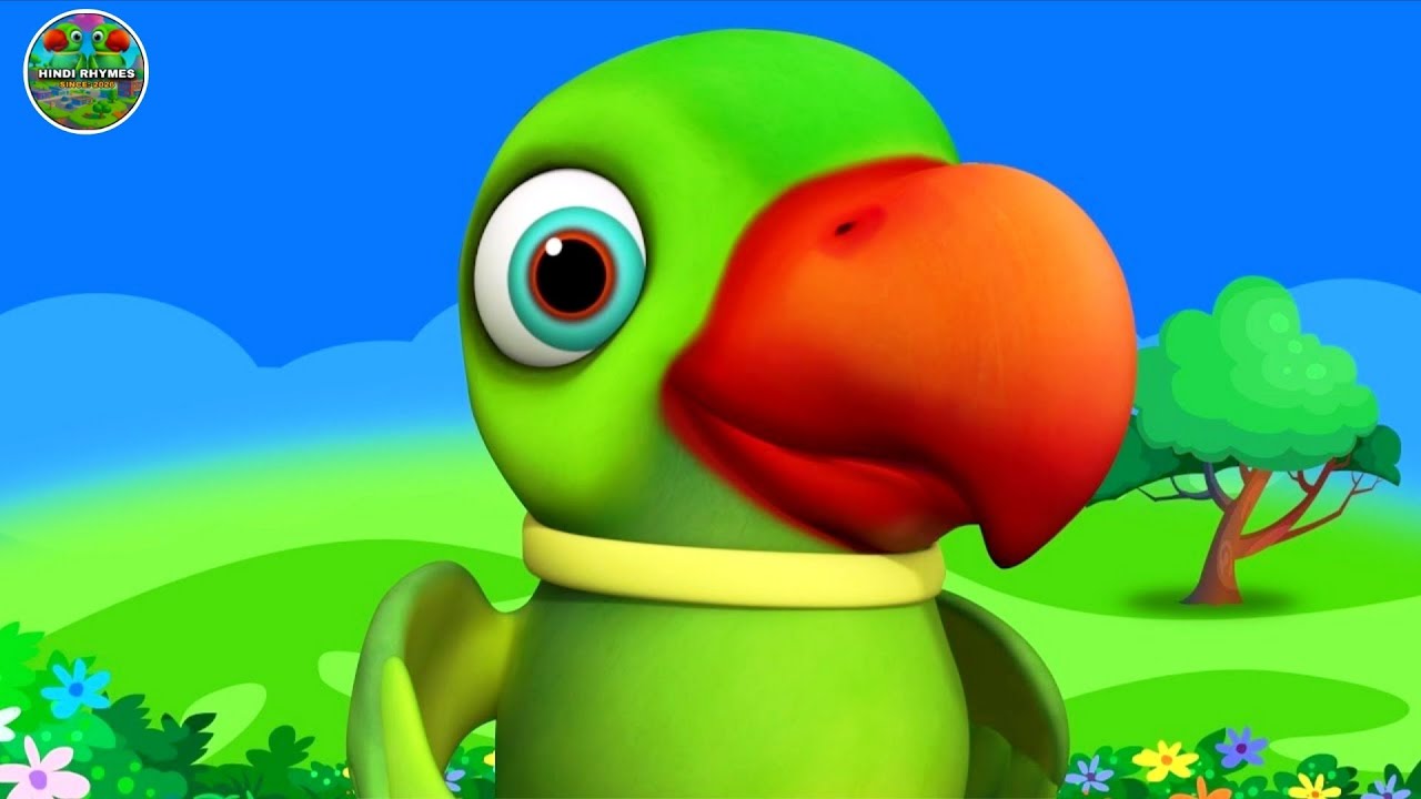 “मिट्ठू मिट्ठू तोता राजा” 🦜 | Kids Animal Song Hindi | Baby Rhymes | Cartoon Song for Children