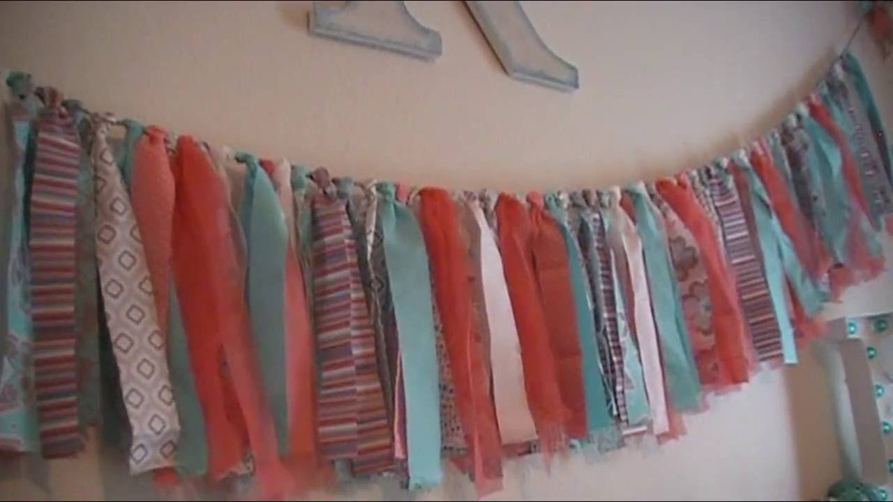 Fabric Banner Tutorial Coral Teal White