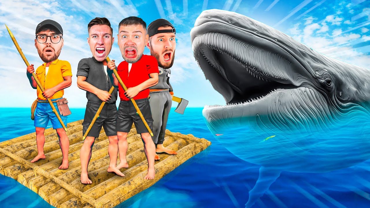 4 Youtuber ÜBERLBEN 100 TAGE in RAFT