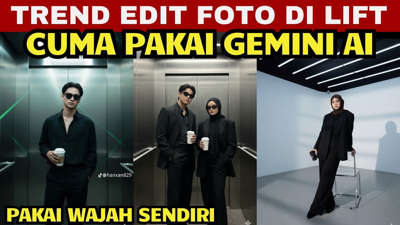Cara Edit Foto di Lift Gemini AI || Edit Foto Berdiri di Lift Menggunakan Gemini AI
