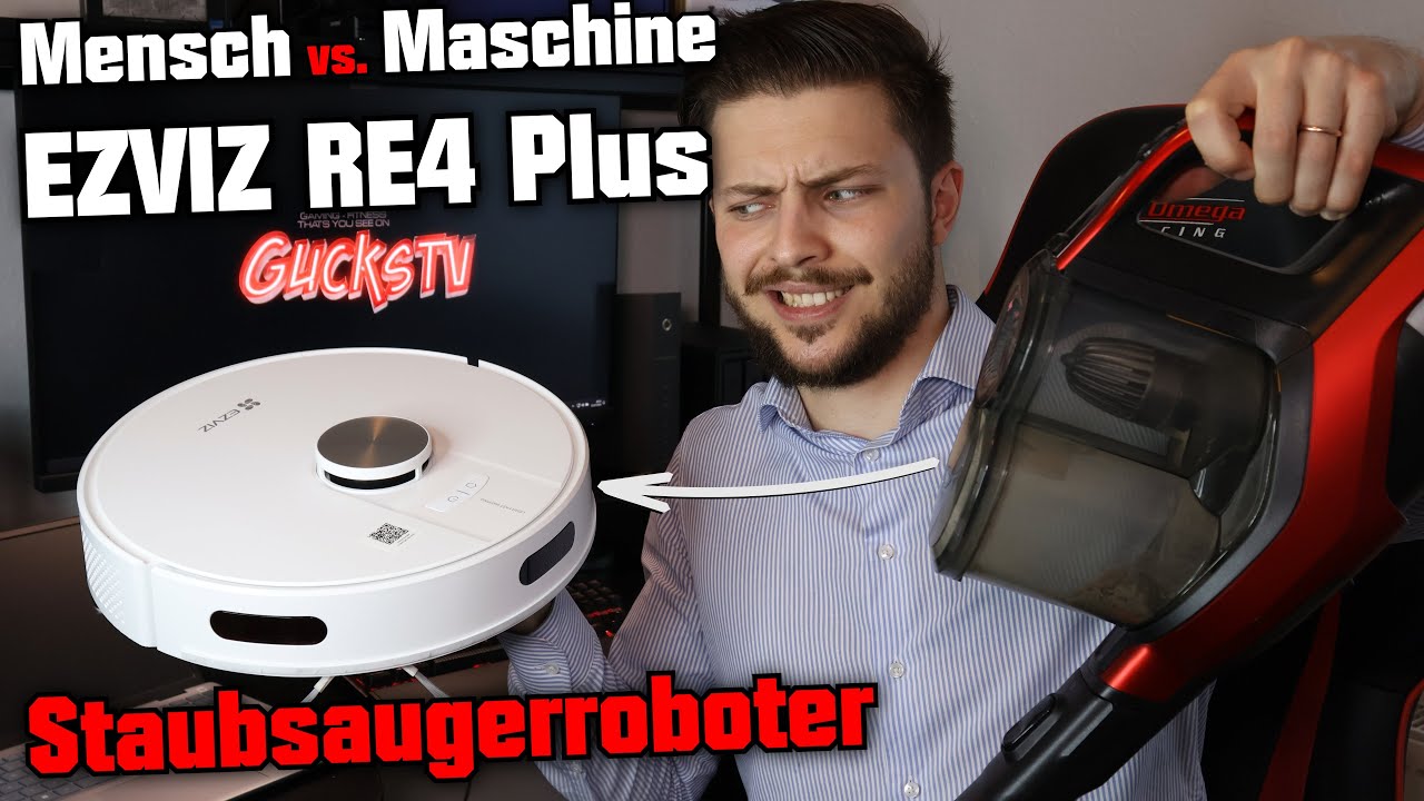 Staubsaugen für faule Gamer! 😂 Mensch vs. Maschine EZVIZ RE4 Plus Staubsaugerroboter POV