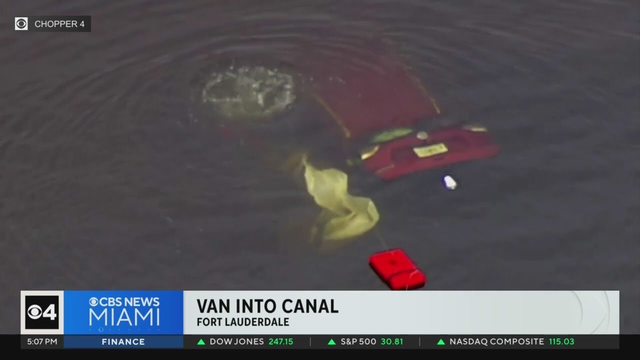 Van drives into Fort Lauderdale canal
