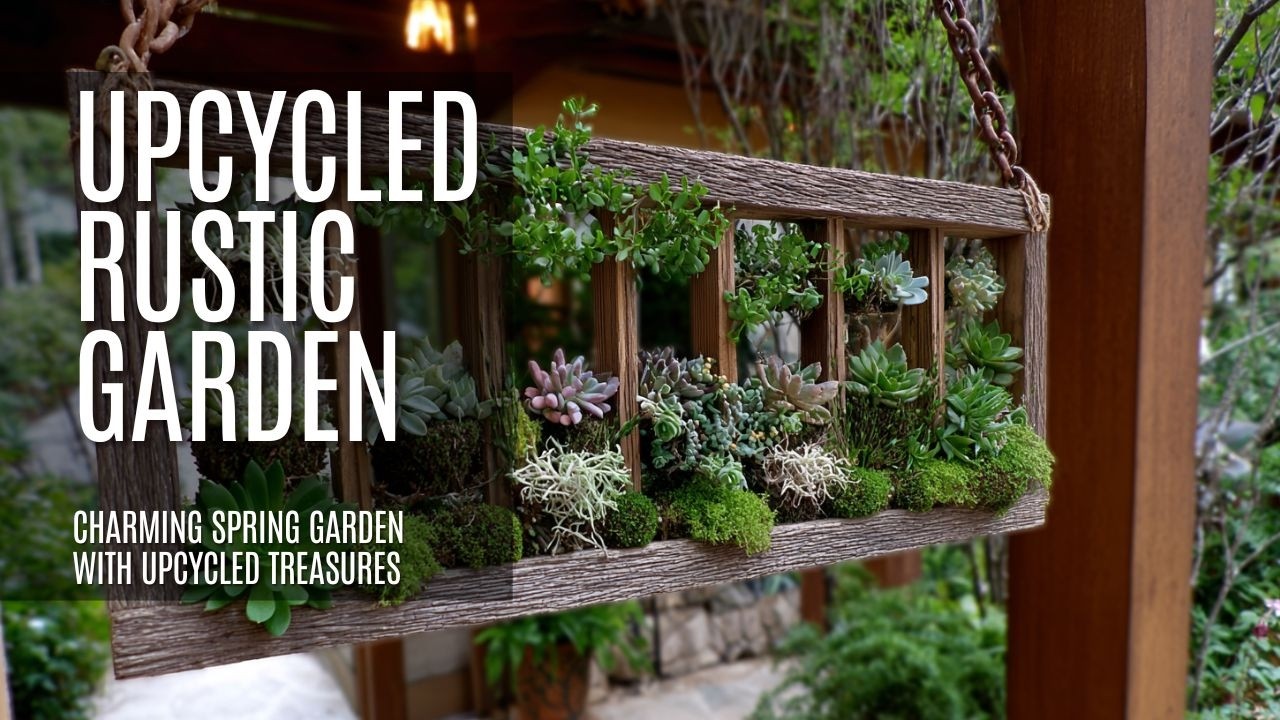 🌿🪴 Charming Spring Garden with Upcycled Treasures | Rustic DIY Ideas Using Reclaimed Materials