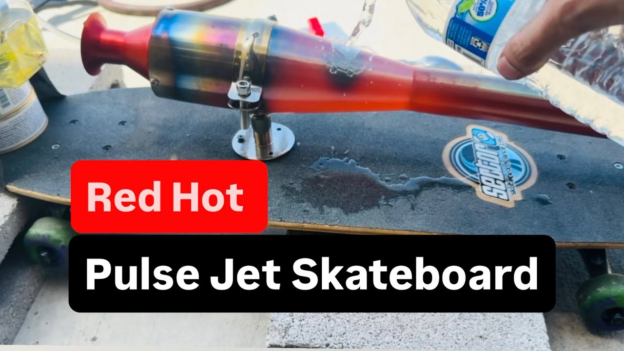 Jet Powered Skateboard gets RED HOT.