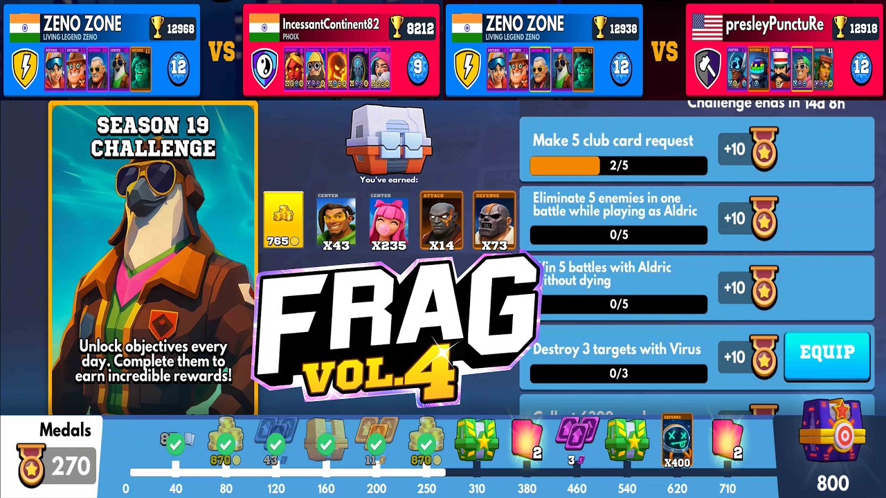 🔴ZENO ZONE - FRAG PRO SHOOTER - SEASON 19 CHALLENGE (PART-4) 😁😮