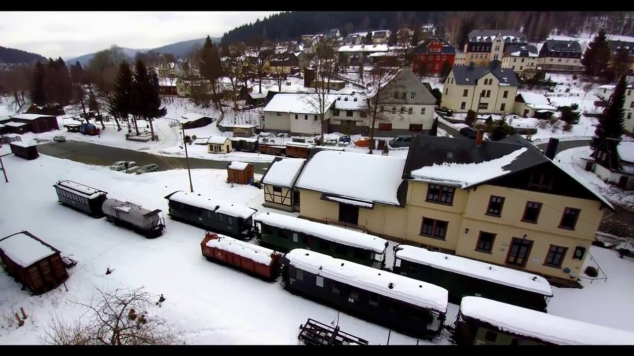 Schmalspurbahnhöfe aus der Luft - Museumsbahnhof Rittersgrün - Yuneec Typhoon 4K
