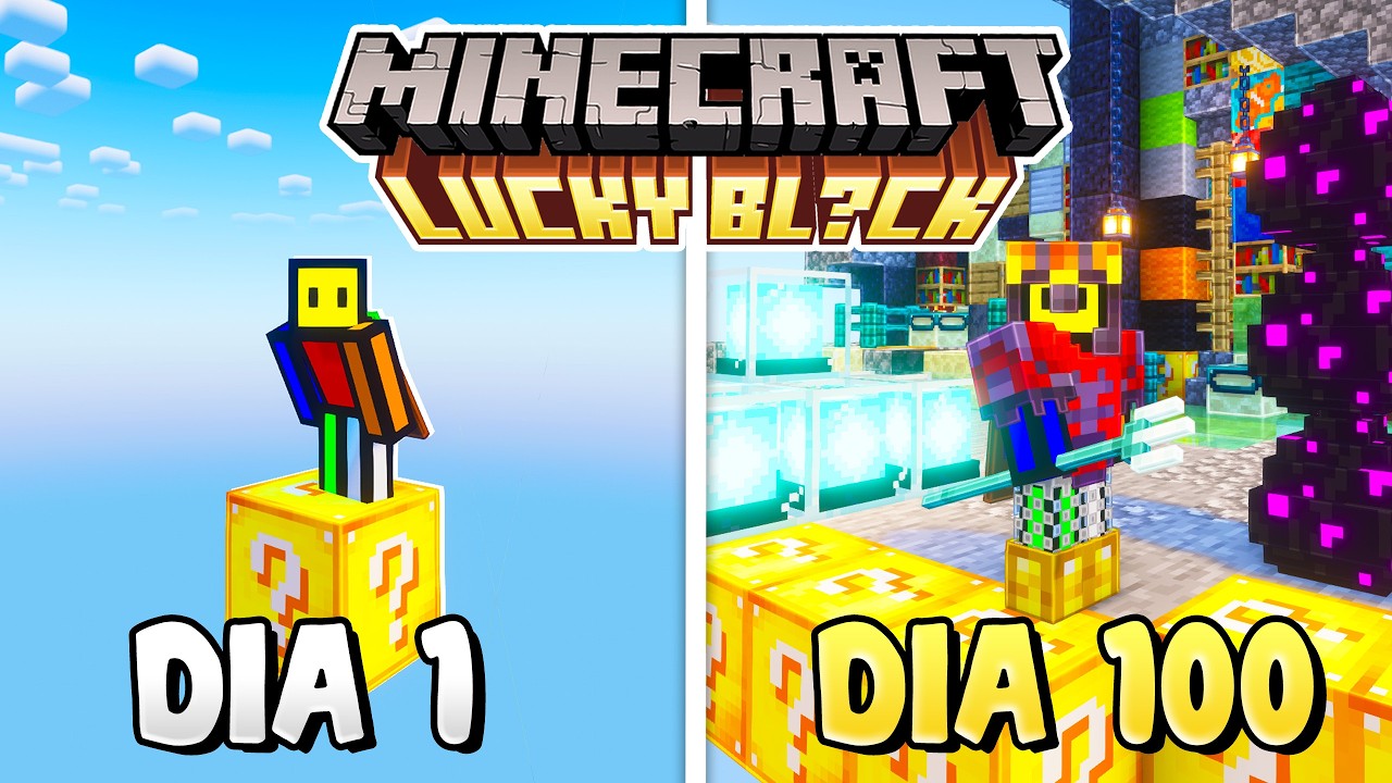 Sobreviví 100 Días en un LUCKY BLOCK