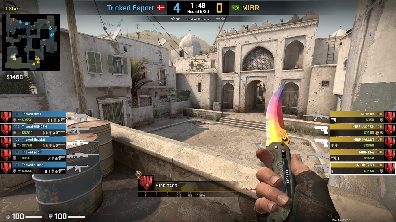 ESports - CS:GO, MIBR vs Tricked, V4 Future Sports Festival 2019 (22nd of September 2019), Dust2 ...