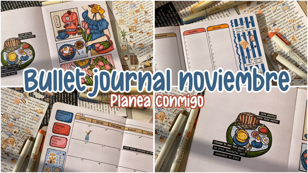 Bullet journal NOVIEMBRE 2025 | planea conmigo 🌷☕️🥐 