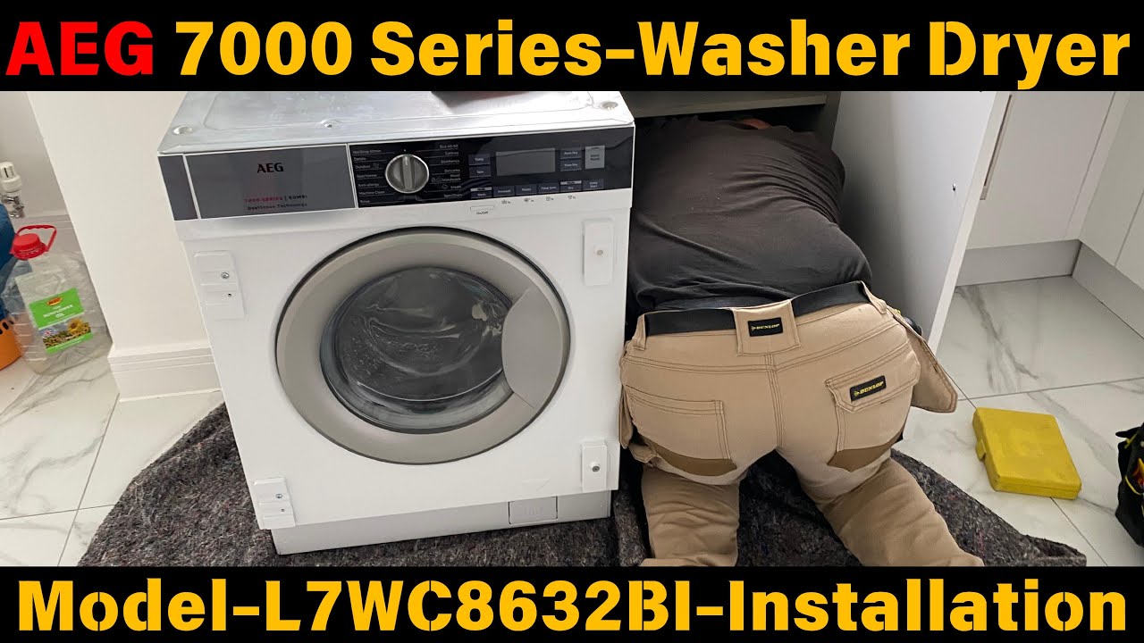 AEG 7000 series L7WC8632BI Washer Dryer Fully Integrated 8kg + 4kg installation / Timelapse