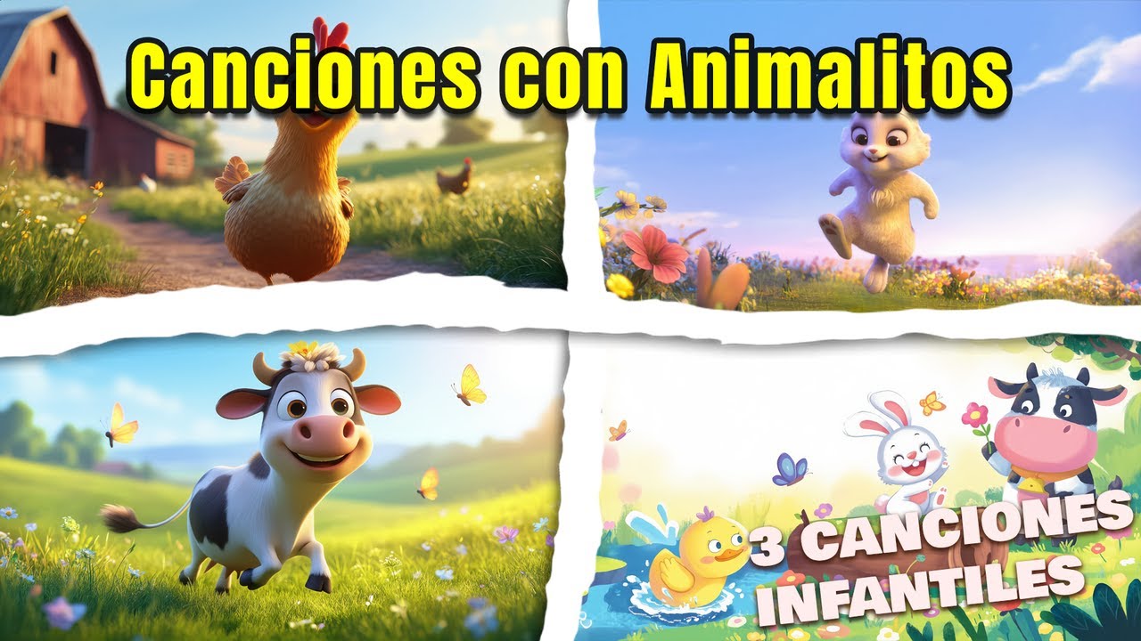 Canciones que Despiertan Sonrisas con Animalitos 😄🎶 | Tres Canciones Infantiles para Peques