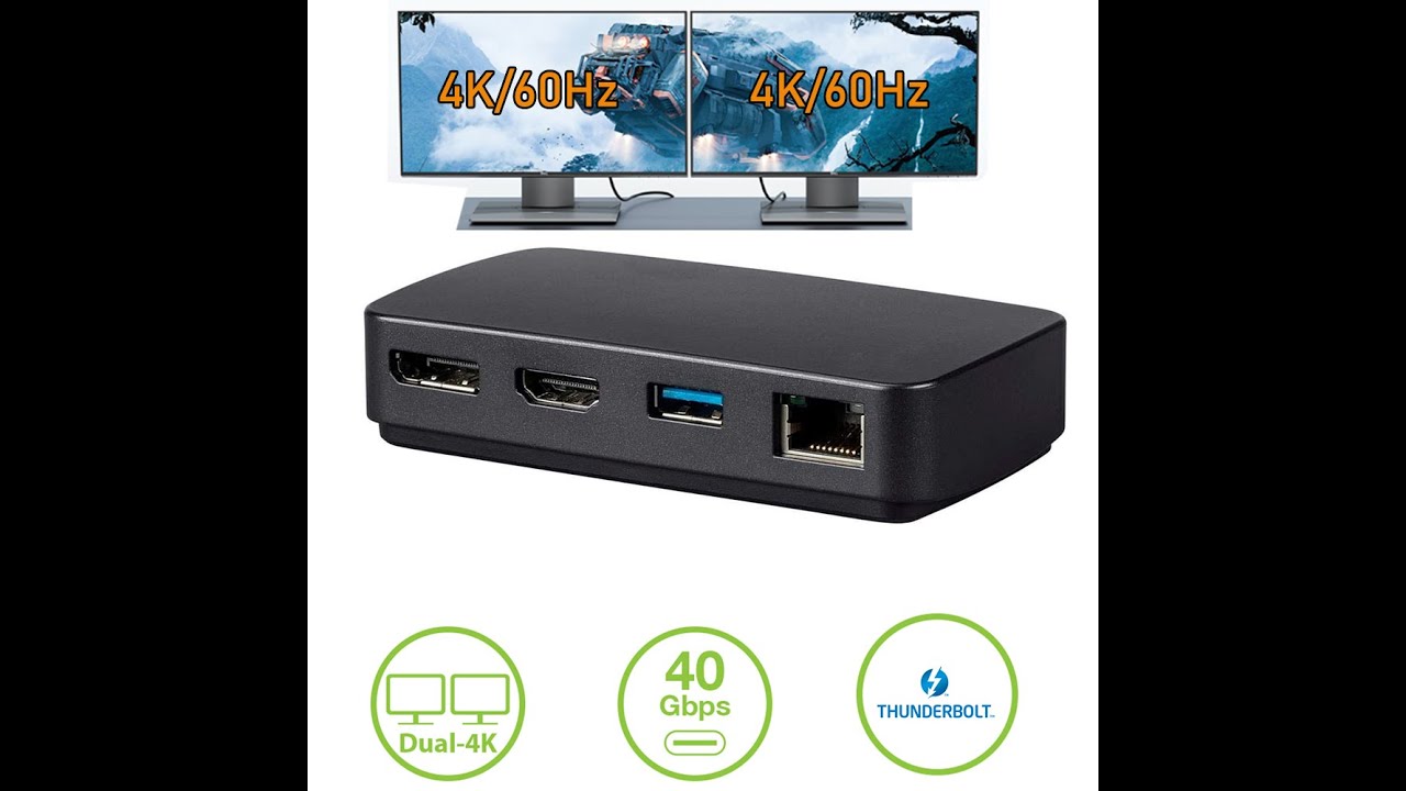 USB C Thunderbolt 3 to HDMI Displayport dual Monitor（dual 4K 60Hz+USB 3.0+Gigabite ）