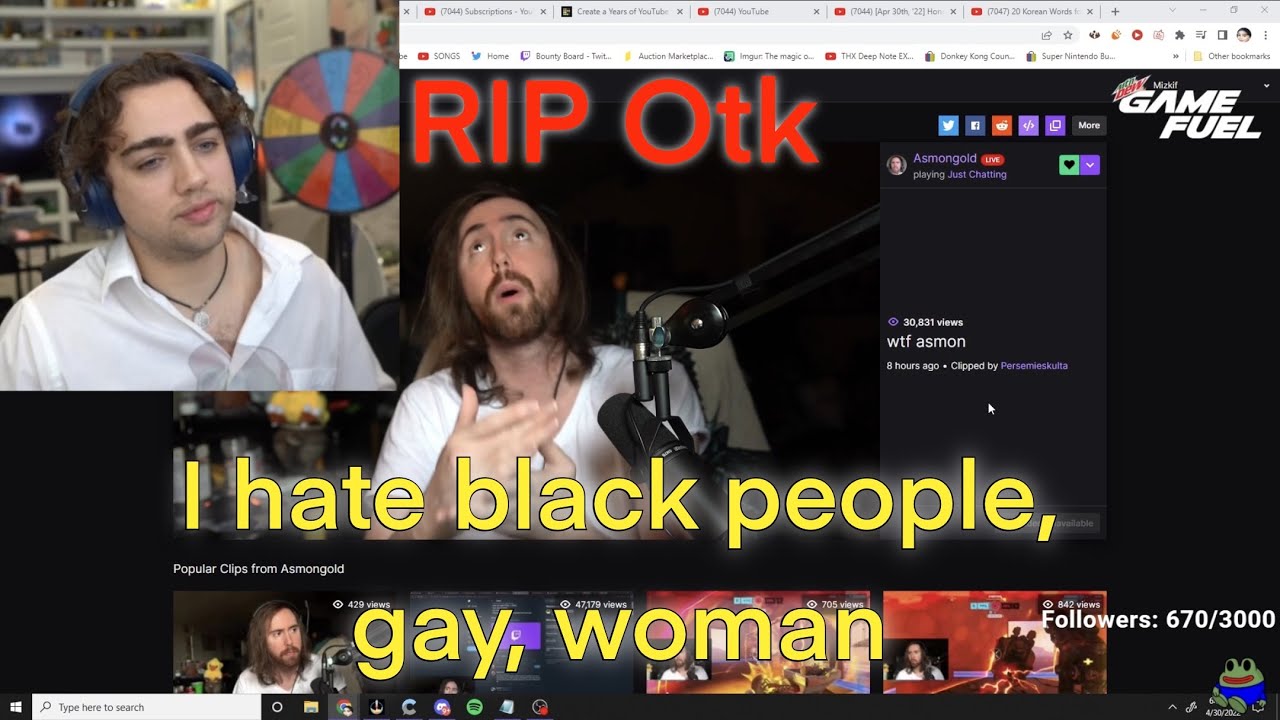 Mizkif React To Out Of Context Asmongold Clio (with chat)
