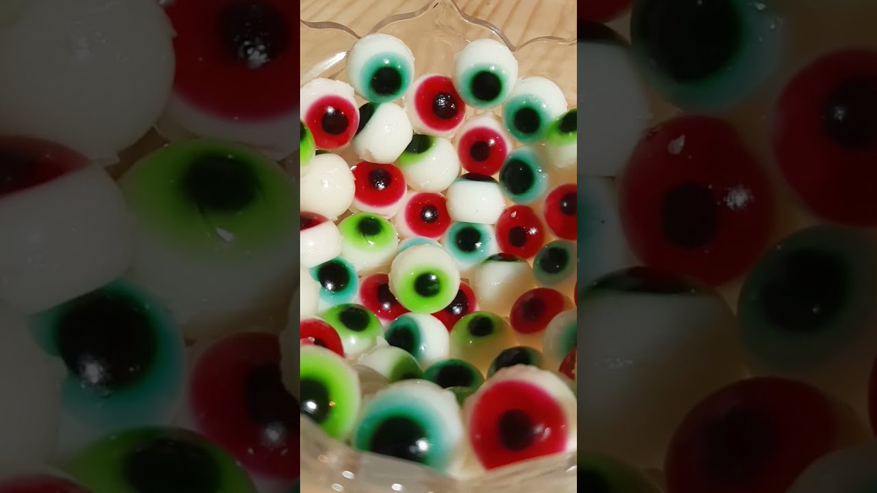 Olhos de gelatina, halloween.
