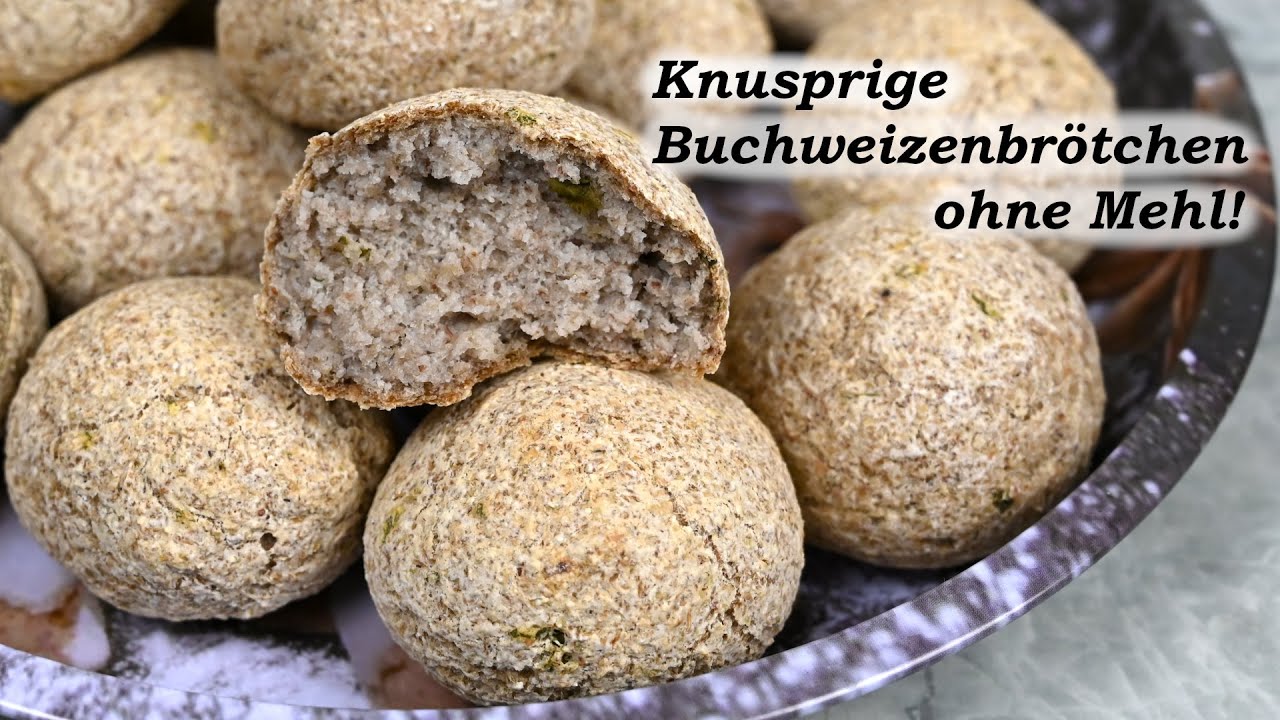 Knusprige und lüftige Buchweizenbrötchen ohne Mehl und Hefe