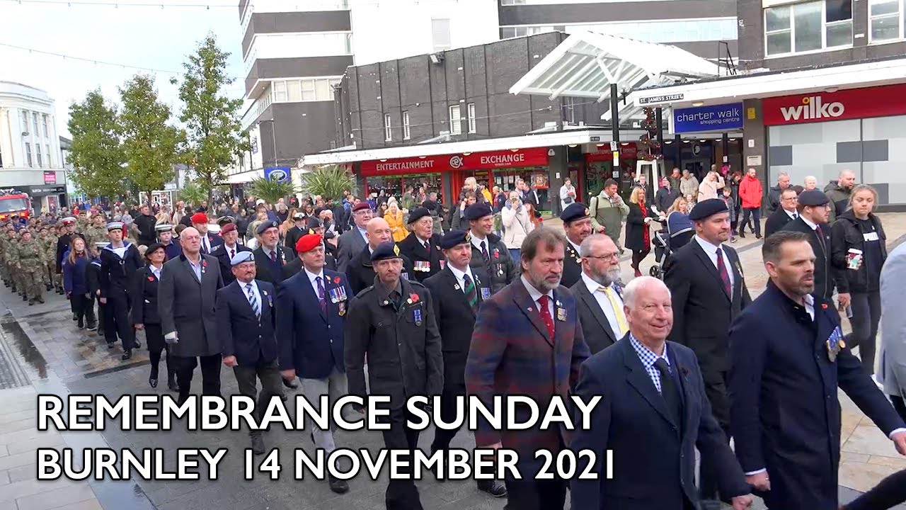 Remembrance Sunday Service in Burnley 14 November 2021