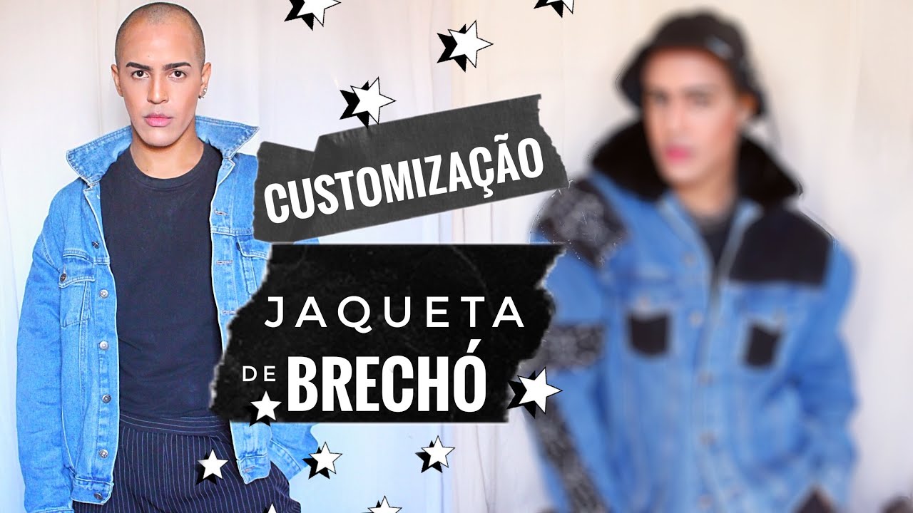 CUSTOMIZAÇÃO SURPREENDENTE EM UMA JAQUETA JEANS COMPRADA EM BRECHÓ  EGO OLIVER