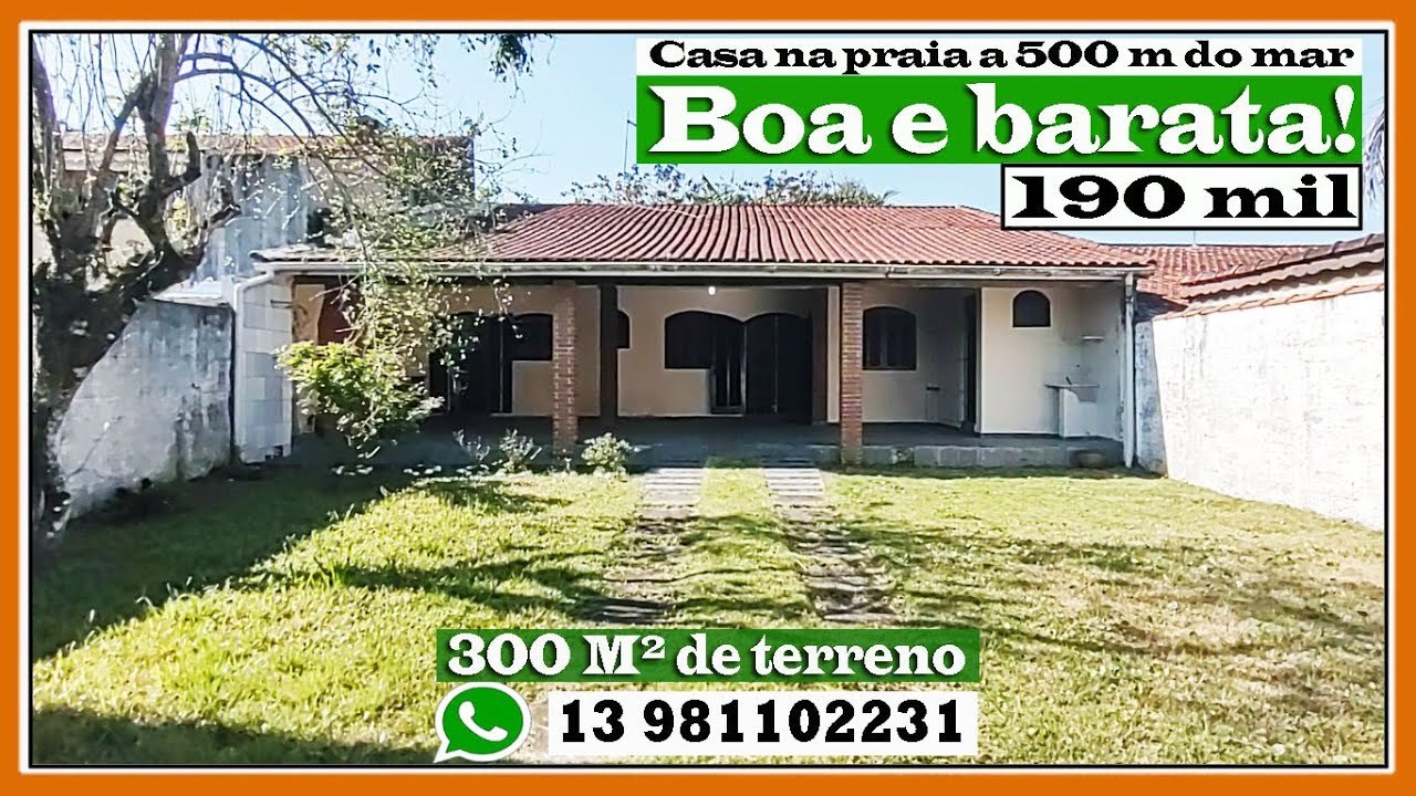 Casa na praia boa e barata a 500 m do mar por apenas 190 mil