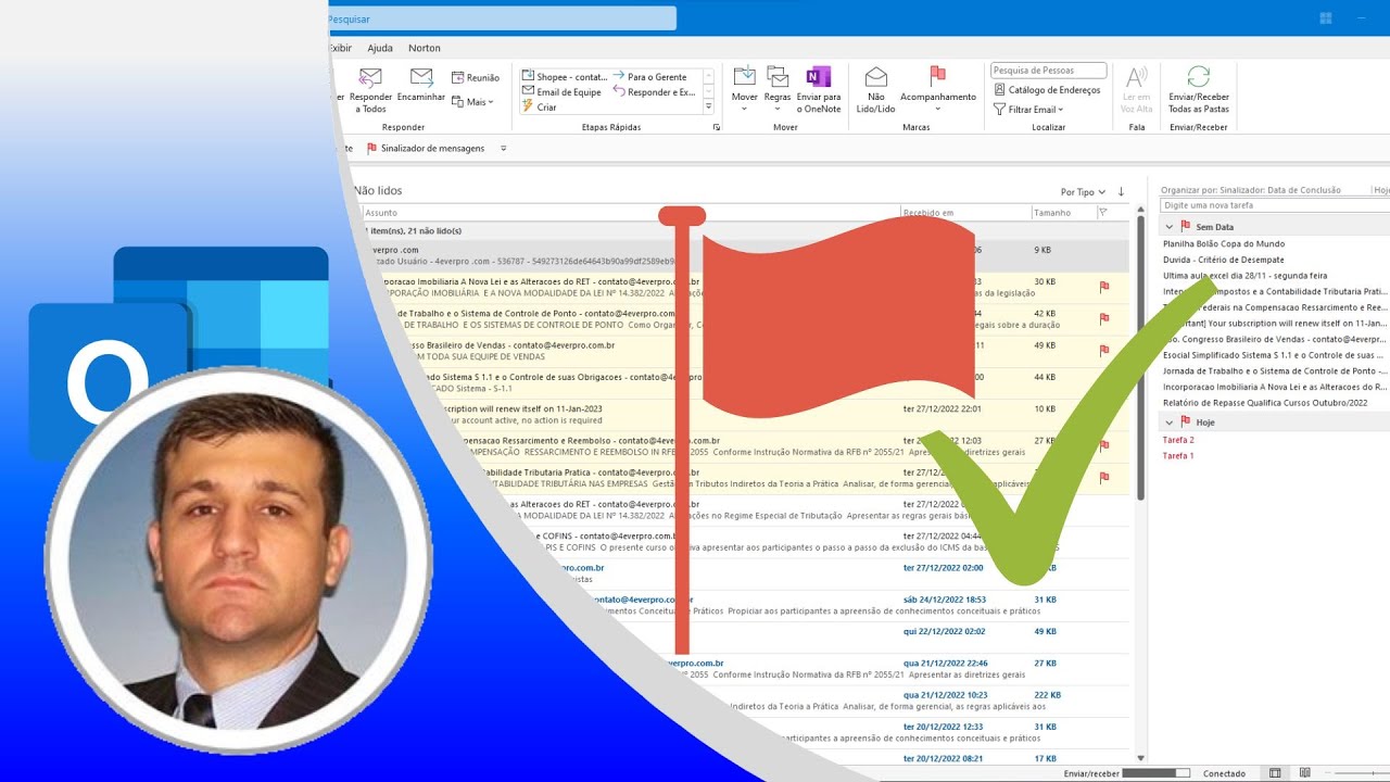 Marcas no Outlook