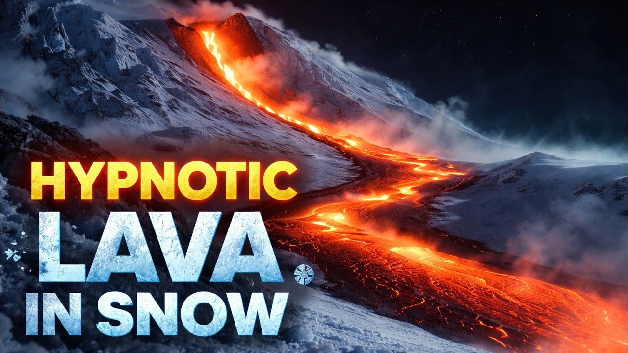 Hypnotic Lava Flow in Snow 🌋❄️ | Relaxing Ambient  for Focus & Sleep