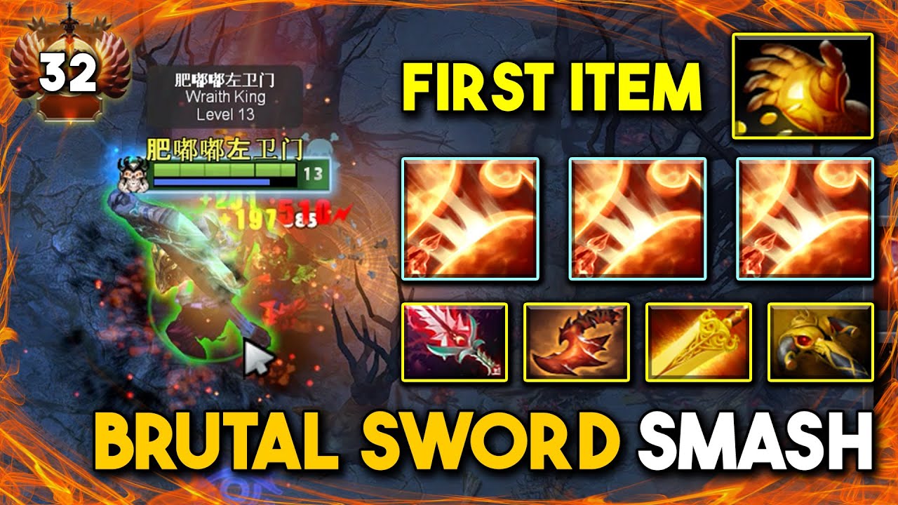 BRUTAL SWORD SMASH CARRY Wraith King With Radiance + Bloodthorn Build OP Hit Like A Truck DotA 2