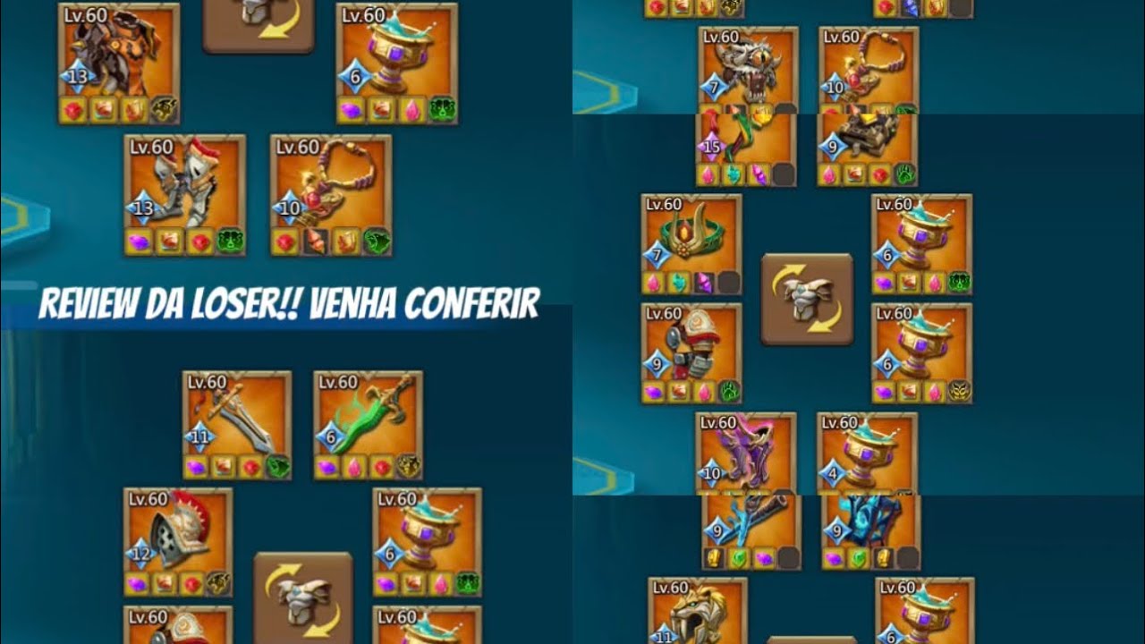 Review COMPLETO da LoSeR Lords mobile! Venha conferir tudo dos equipamentos e itens!!