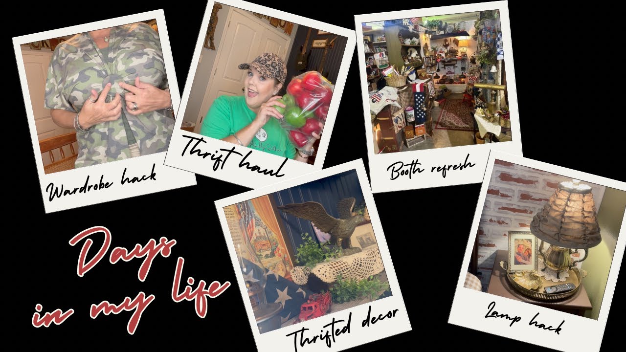 Lamp & wardrobe hacks + thrift hauls (styled) & booth refresh! DAYS IN THE LIFE #thrifthaul #diy