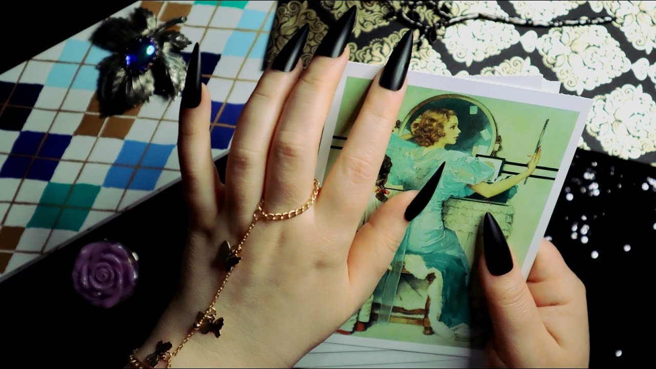 ASMR Gentle Tapping & Tracing on Vintage Style Postcards ✨ Whispering