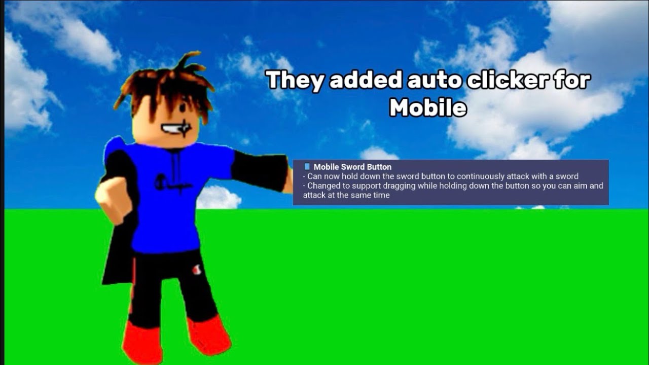 They added auto clicker to mobile (Roblox bedwars)
