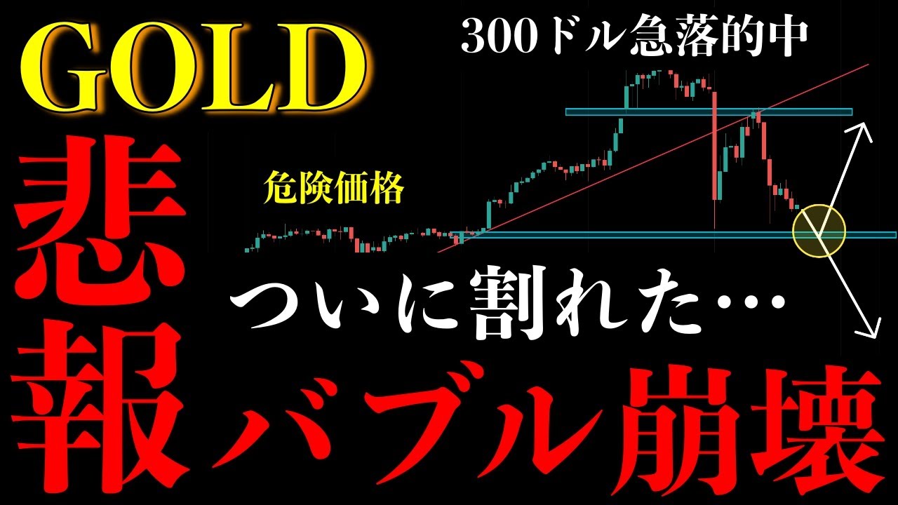 ⚠️ゴールド“ついにバブル崩壊”？恐怖の続落シナリオと次の買い場【XAUUSD分析】