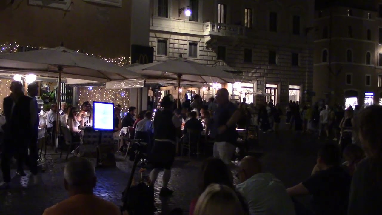 Street Clown in Trastevere Italy during Night time (Oct 2022) _2nd Part