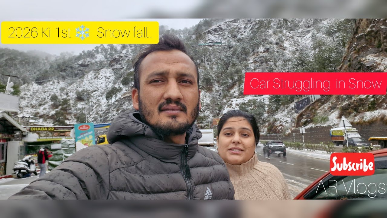 2026 1st ❄️ Snow fall | Car Struggle in Snow | Enjoying Snow Fall With AR Vlogs.