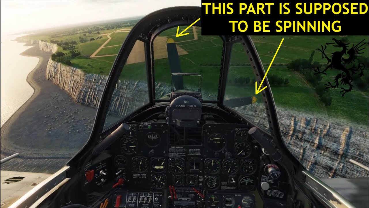 Посадка самолета P-47 без двигателя.