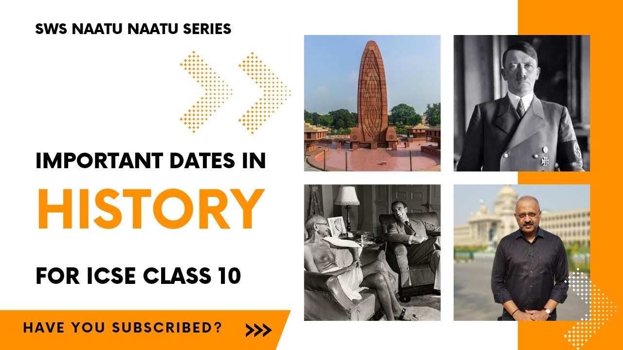 Important Dates to remember in ICSE Class 10 History syllabus | SWS | #historywithsudhirsir