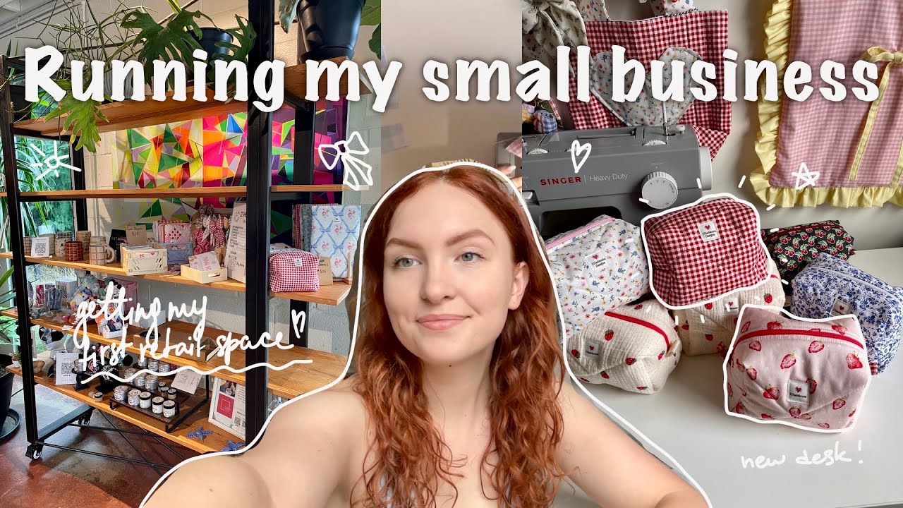 ⭐️small business week in my life | getting a retail space | 🧵 sewing a sign out of scrap fabric