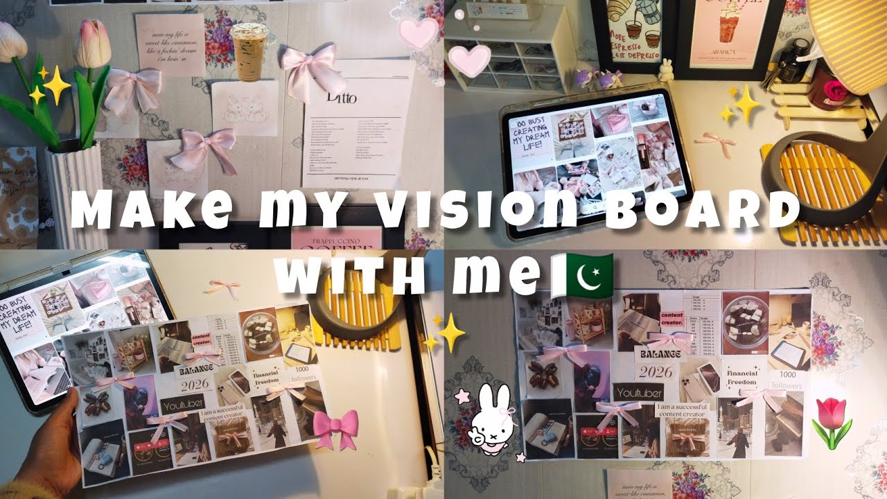 Make my vision board with me 🇵🇰✨| aesthetic 