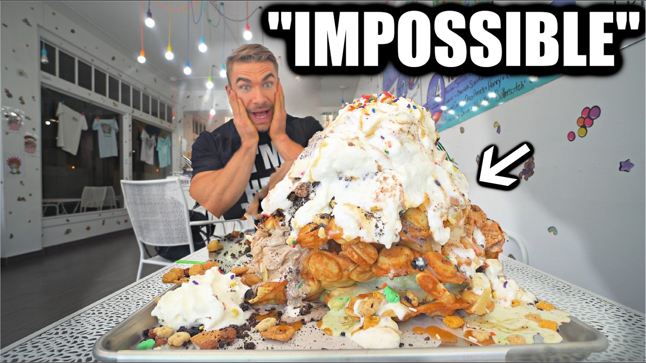 WIN $100 IF YOU CAN BEAT THIS UNBEATEN WAFFLE CHALLENGE | Joel Hansen